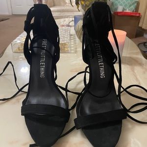Pretty Little Thing lace up heels.